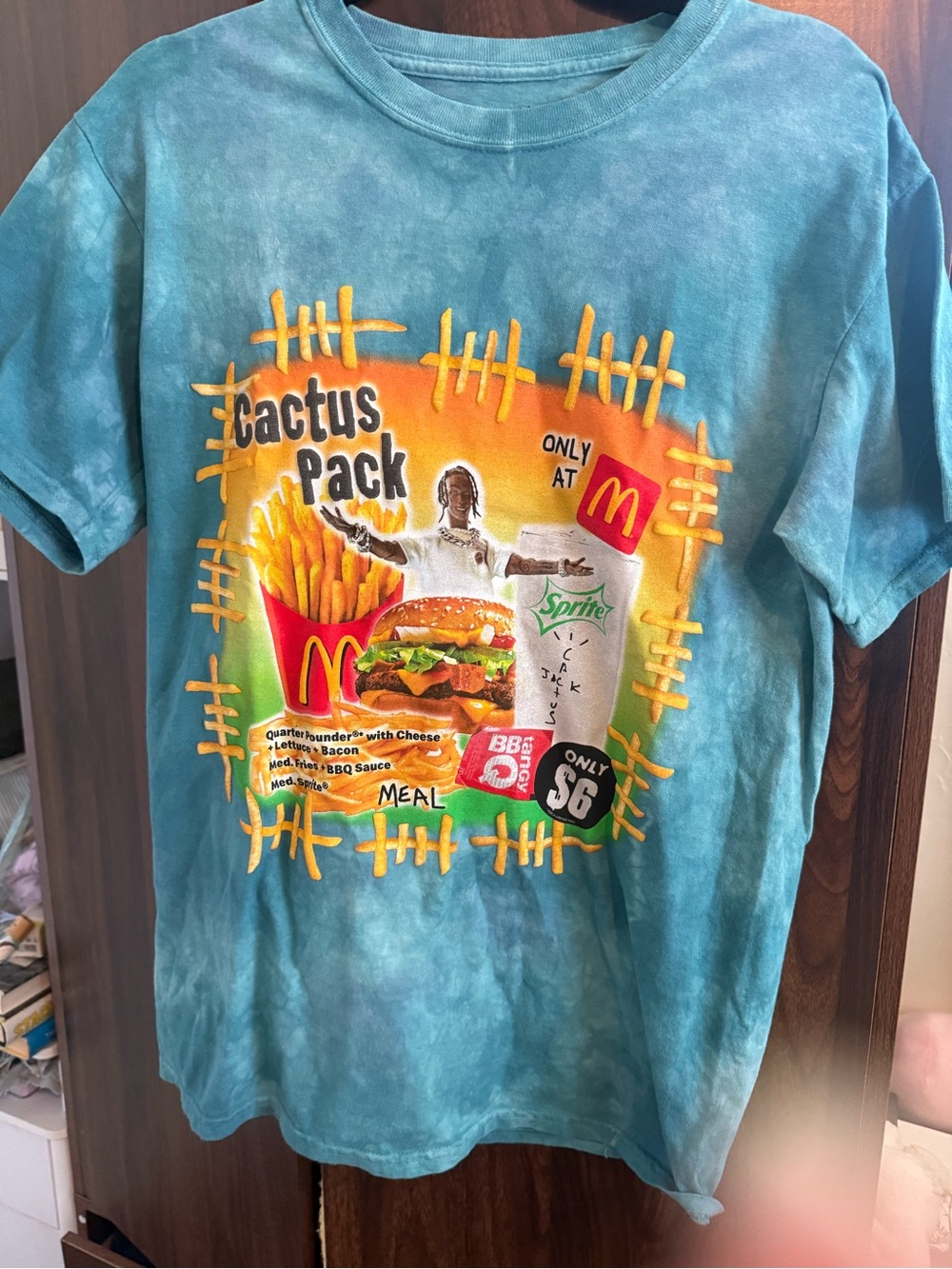 Travis Scott Teal Tie-Dye Graphic Tee